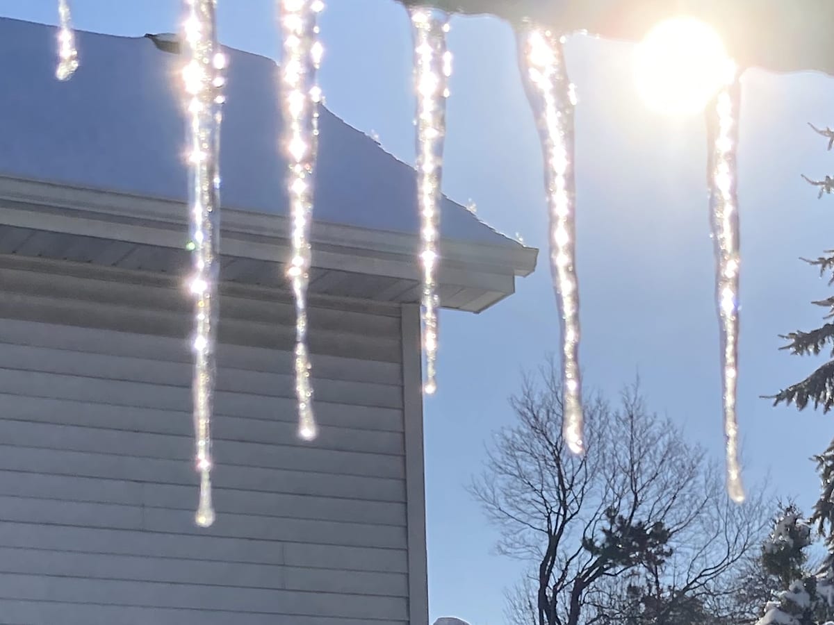 Ice builds where water can&rsquo;t drain — representative imagery, not a Guardian job